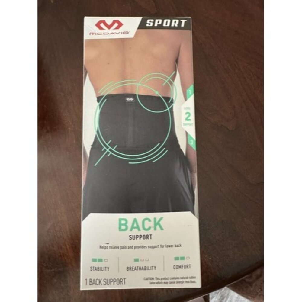 McDavid Sport Compression Back Support Wrap Sz L/XL Black Level 2 NEW